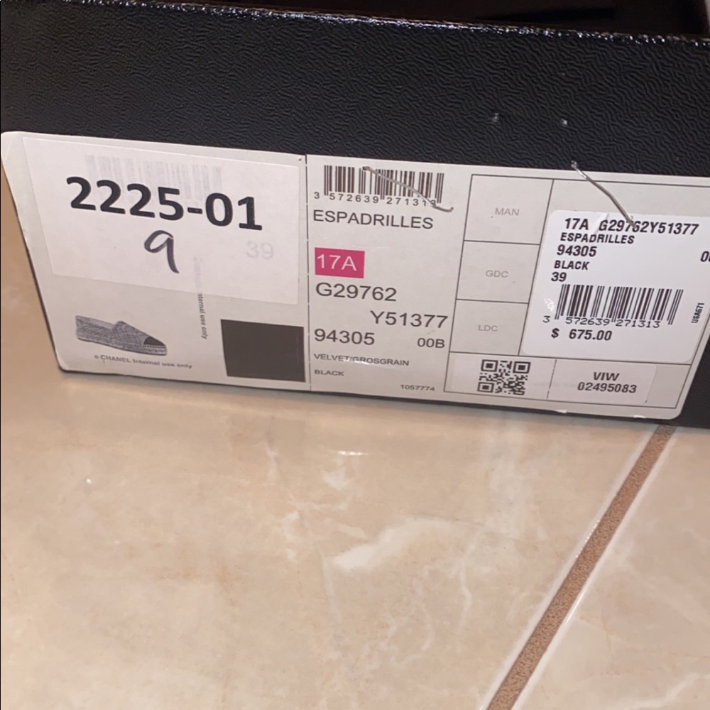 Brand New Black Velvet Chanel Espadrilles